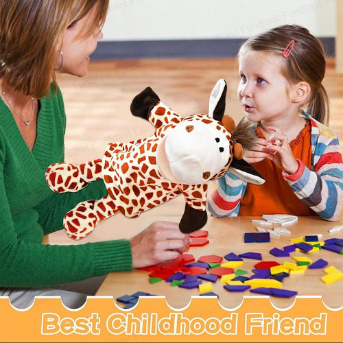 FunBlast Giraffe Hand Puppet | Soft Plush Animal Puppet with Movable Mouth for Storytelling & Kids’ Learning