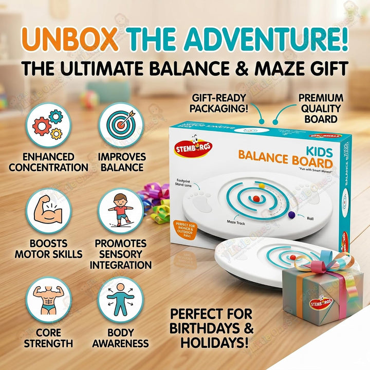 Stemburgg Kids Balance Board - Fun With Smart Moves | Indoor & Outdoor Balance Board