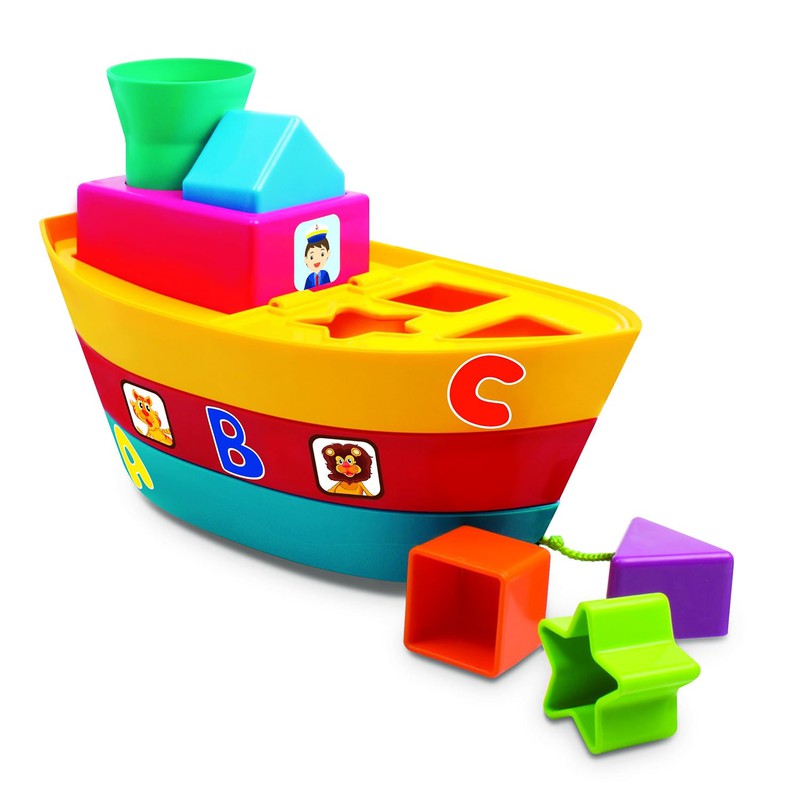 Original Funskool Stack A Boat Shape Sorter & Pull Along Toy