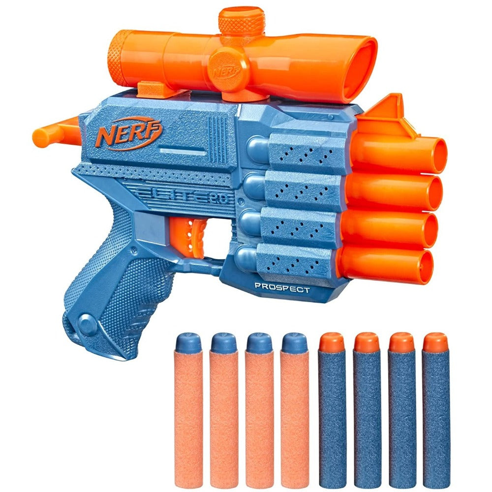 Original Nerf Elite 2.0 Prospect QS4 Dart Blaster with 8 Darts by Hasbro