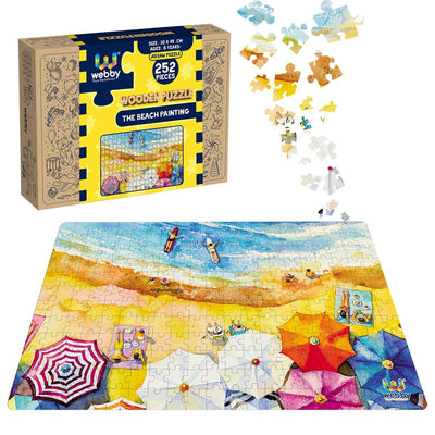 The Beach Painting Wooden Jigsaw Puzzle, 252 pieces