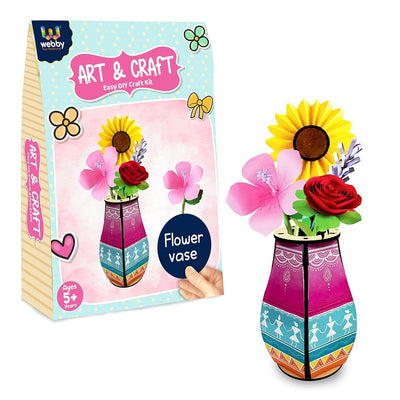 DIY Art and Craft Flower Vase Activity Kit, Return Gift for Kids