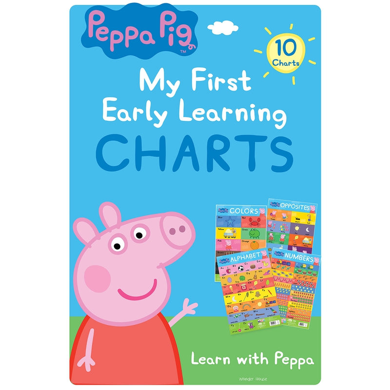 Peppa Pig - My First Early Learning Charts : Learning With Peppa (10 Charts - Alphabet, Animals, Birds, Colors, Fruits, Numbers, Opposites, Shapes, Transport, Vegetables)