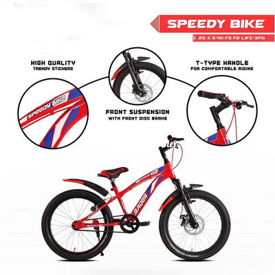 Speedy Bike 20T Mountain Cycle (Bright Red) |  7-10 Years (COD Not Available)