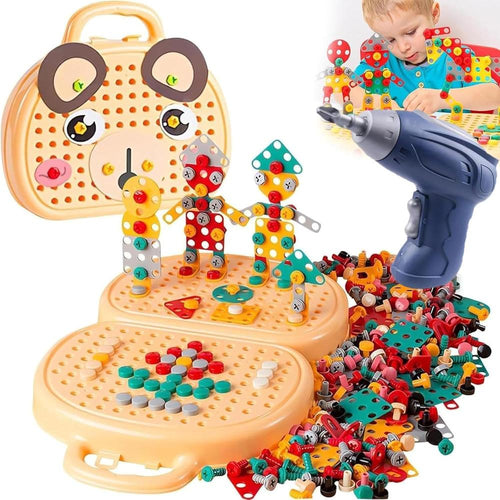 Kidology Assembly Toolbox Baby Puzzle Electric Drill Screwdriver - 203 Pieces
