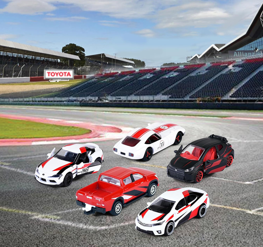 Set of 5 Licensed Majorette Diecast Cars (Japan Racer) - Toyota GR Supra, Toyota Hilux Revo, Toyota Corolla Altis, Toyota Grmn Yaris, Toyota 2000 GT
