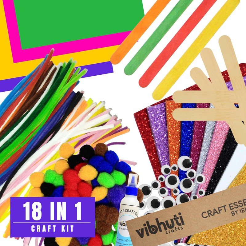 Mega Craft Kit: 18-in-1 Bundle with 450+ Items - DIY Supplies for Boys & Girls