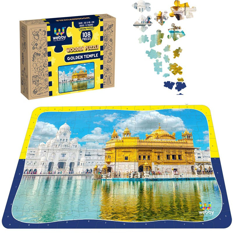 Golden Temple Wooden Jigsaw Puzzle, 108 Pieces