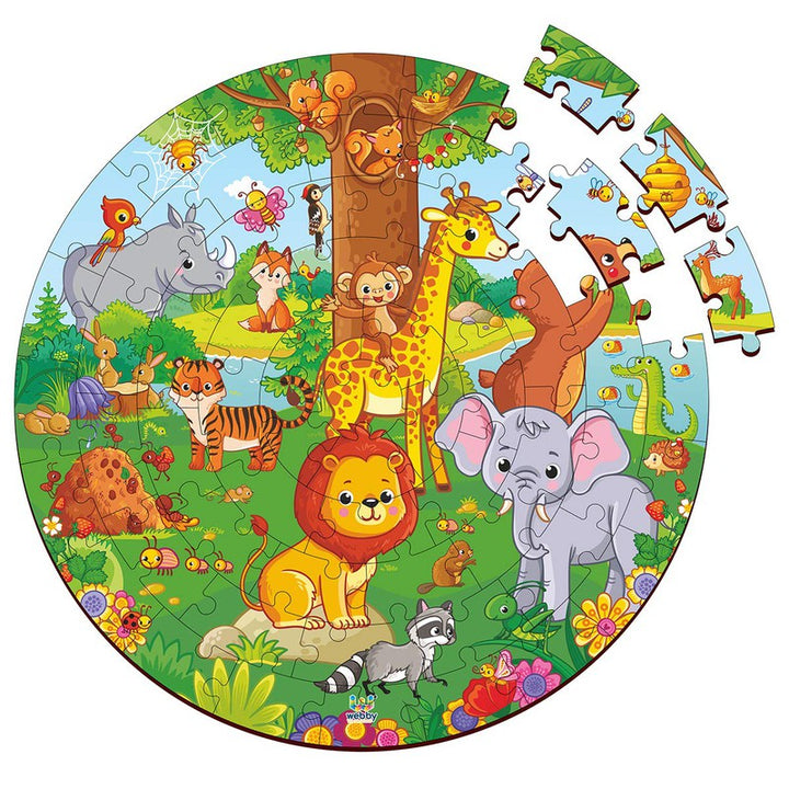 Wooden Jungle Jigsaw Puzzle, 60 Pcs