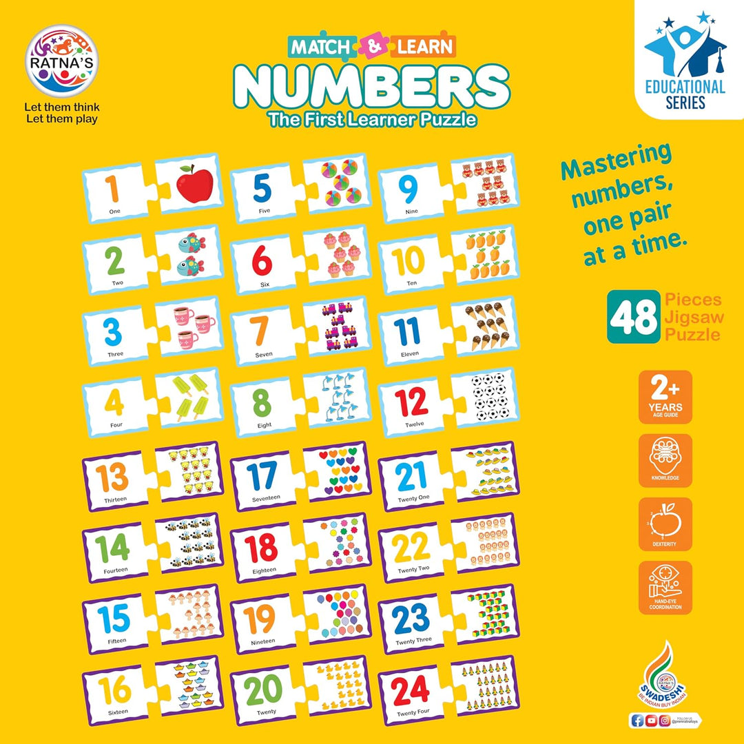 Ratna's Numbers Jigsaw Puzzle – Match & Learn I 48 Pieces