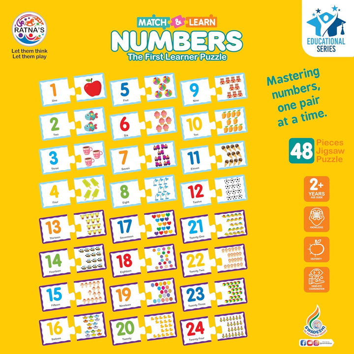 Ratna's Numbers Jigsaw Puzzle – Match & Learn I 48 Pieces