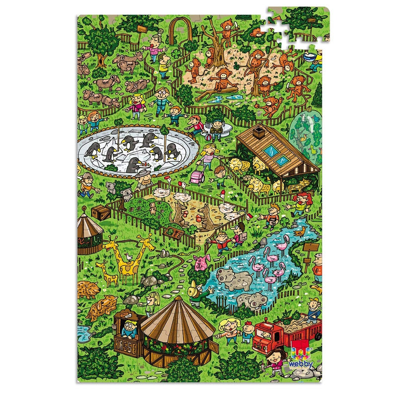 City Zoo Illustration Cardboard Jigsaw Puzzle, 252 pieces