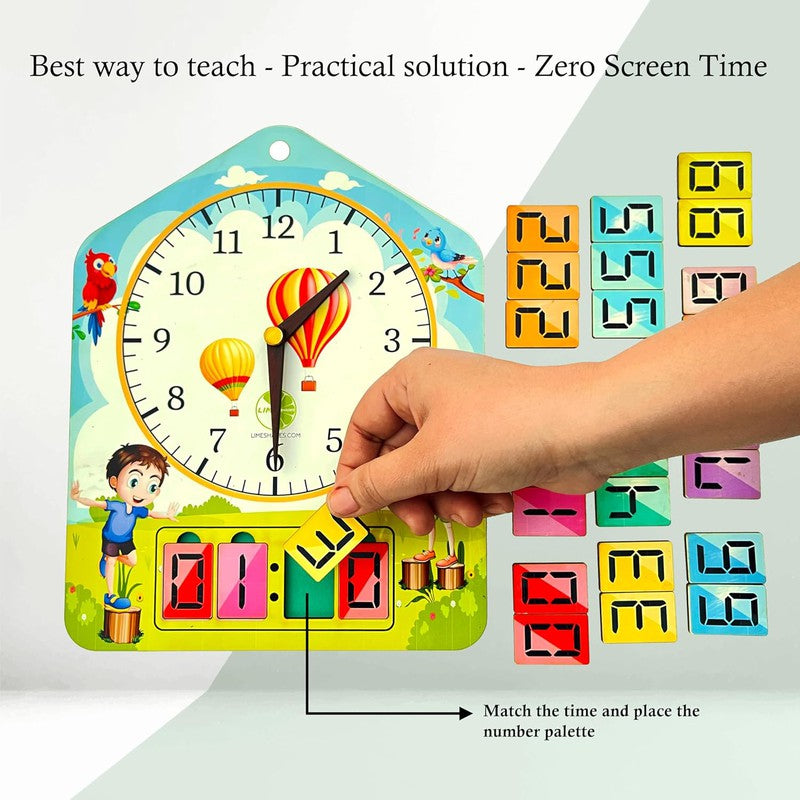 Time Learning Clock Educational Toy for Children Where Time Telling Meets Playful Puzzles with Preschool-Friendly & Fun Playful Activities