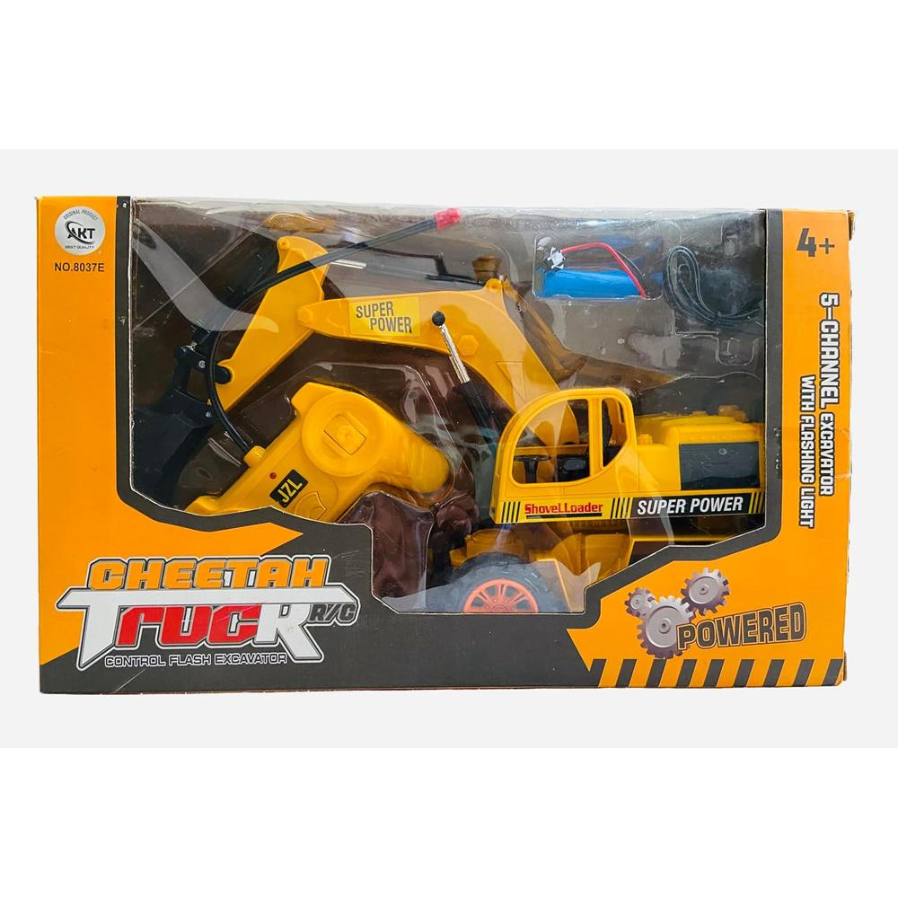 Cheetah Truck Remote Control Flash Excavator | 5-Channel RC Construction Truck
