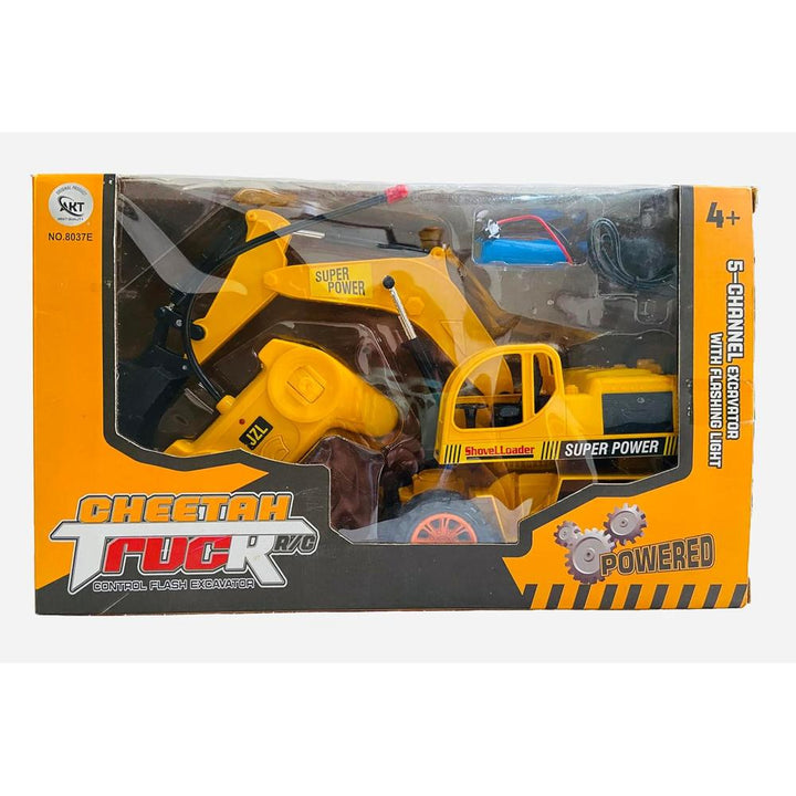 Cheetah Truck Remote Control Flash Excavator | 5-Channel RC Construction Truck