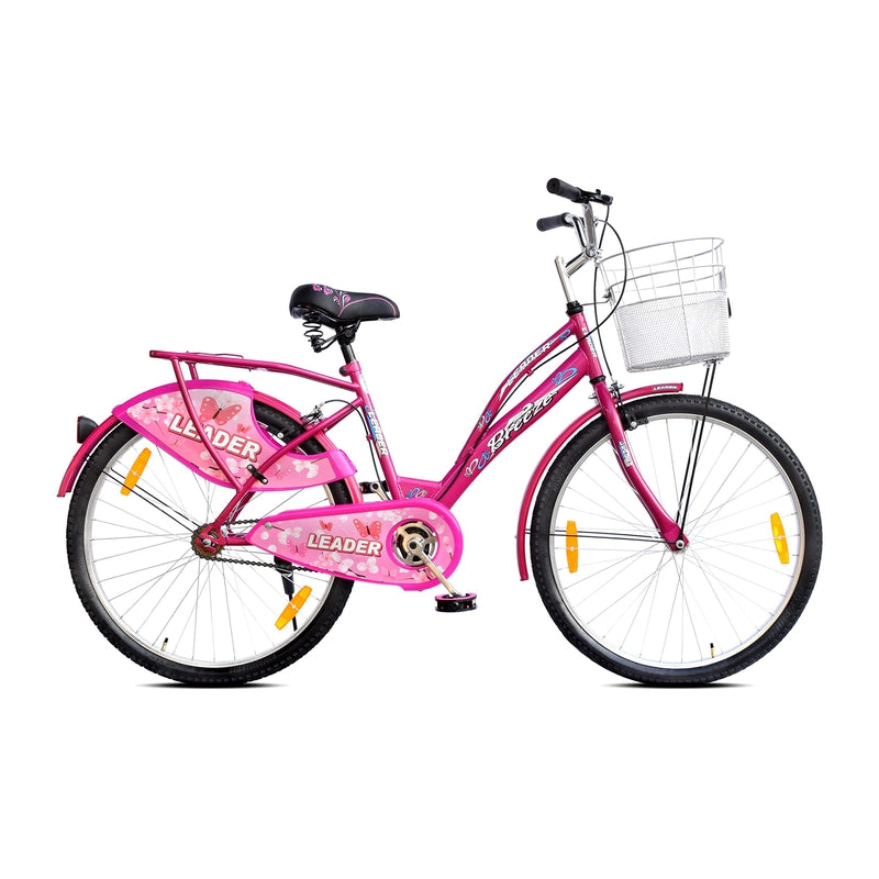 LadyBird Breeze 26T with Basket and Integrated Carrier Cycle (Pink) | 12+ Years (COD Not Available)