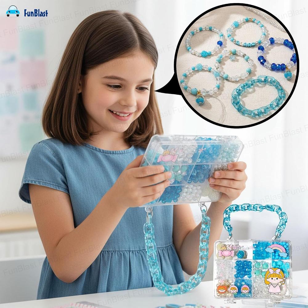 FunBlast DIY Bracelet Making Kit for Girls | Creative DIY Gift for Kids (1075 Pieces)