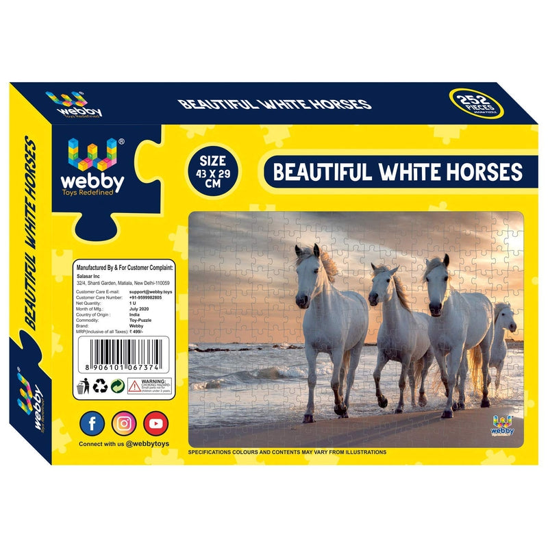 Beautiful White Horses Carboard Jigsaw Puzzle Set - 252 Pieces (6-8 Years)