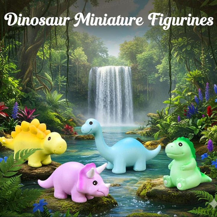FunBlast Pack of 4 Dinosaur Miniature Figurines Set | Cute Dinosaur Showpieces