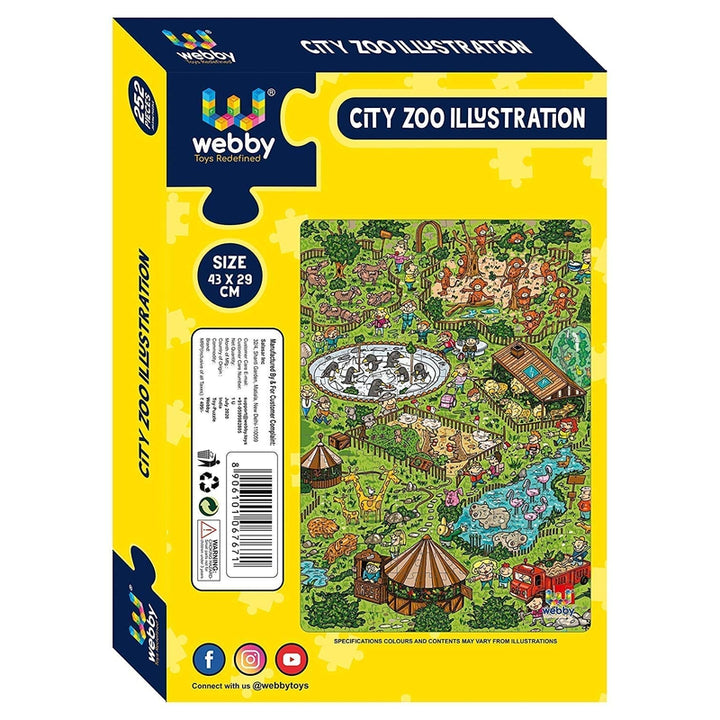 City Zoo Illustration Cardboard Jigsaw Puzzle, 252 pieces