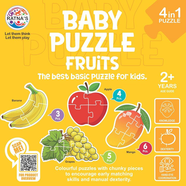Ratna's Educational Baby Jigsaw Puzzle- Fruits