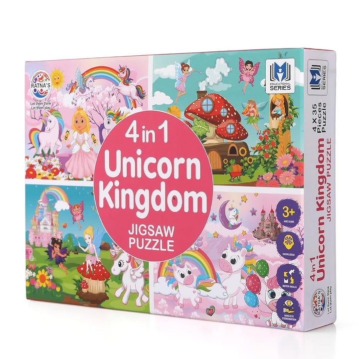 Ratna's 4 in 1 -Unicorn Kingdom Jigsaw Puzzle for Kids |A Perfect Puzzle for Little Hands