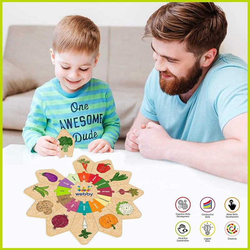 Vegetables - Star Jigsaw Puzzle, Montessori Early Educational Pre School Puzzle Toy for 2+ Years Kid (25 Pcs)