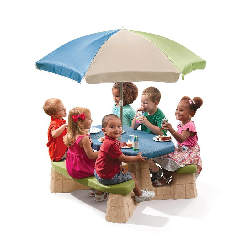 Naturally Playful Picnic Table With Umbrella for Kids | COD Not Available