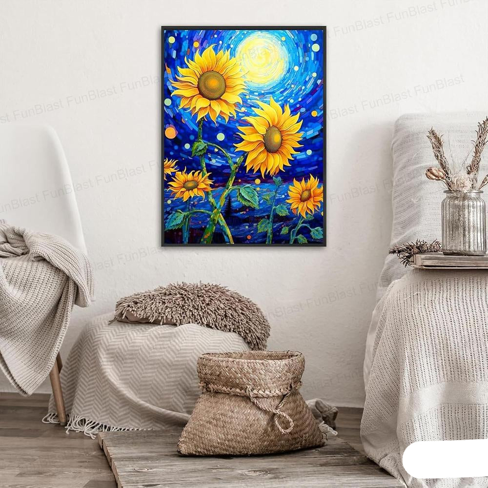 FunBlast 5D Sunflower Diamond Painting Kit | DIY Art & Craft Set  for Kids & Adults