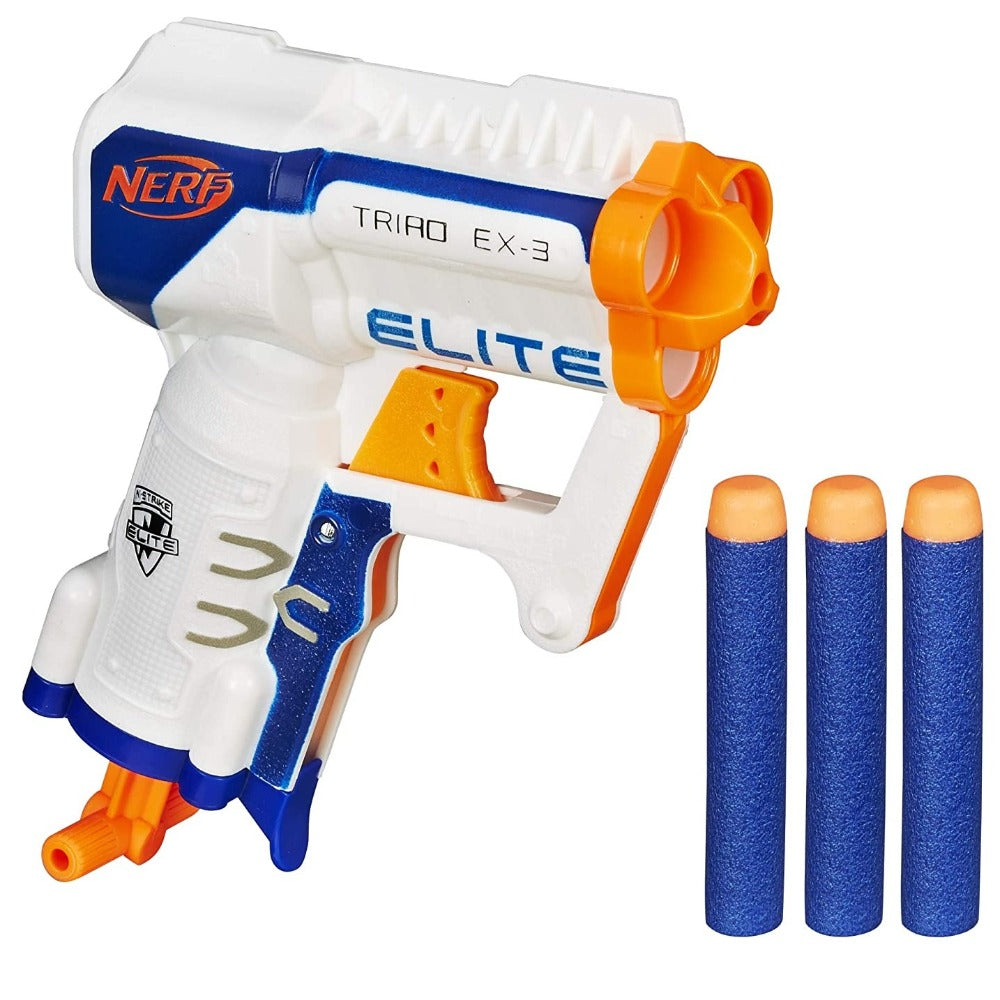 Original Nerf N-Strike Elite Triad EX-3 Dart Blaster with 3 Darts by Hasbro