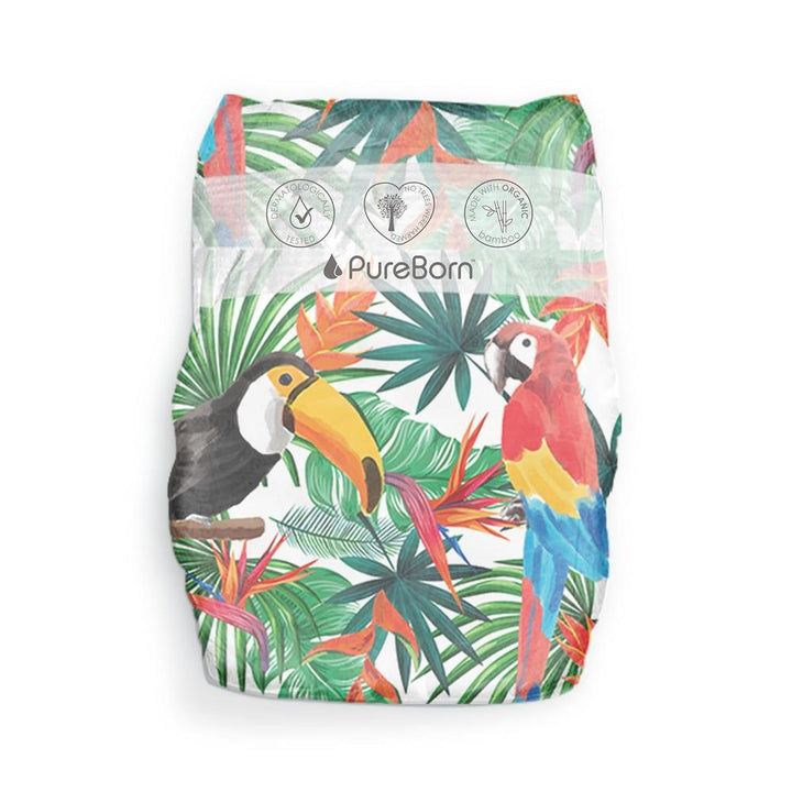 PureBorn Organic Bamboo (Size-1) Baby Disposable Diapers | 34 Pieces | Upto 5 kgs
