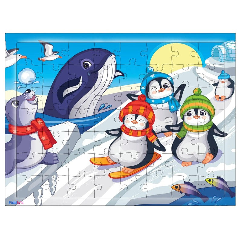 54 Pcs Wood Jigsaw Puzzle | Animal World and Sea World (Ice)