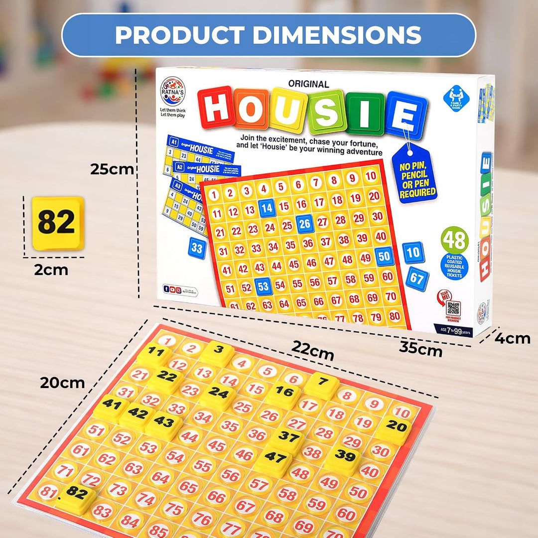 Ratna's Original Housie Board Game Set | Tambola Party Game | 48 Cards