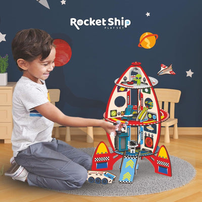 DIY Rocket Playset Doll House Spaceship Play House - Multicolour