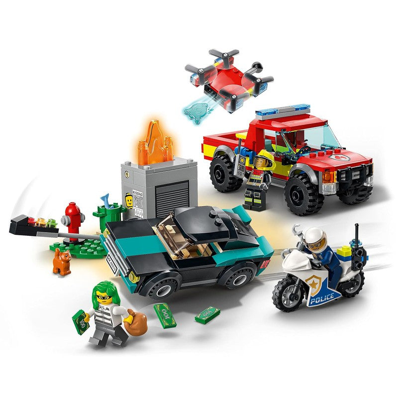 LEGO City Fire Rescue & Police Chase Building Kit - 295 Pieces | 60319 (5-8 Years)