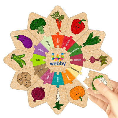 Vegetables - Star Jigsaw Puzzle, Montessori Early Educational Pre School Puzzle Toy for 2+ Years Kid (25 Pcs)