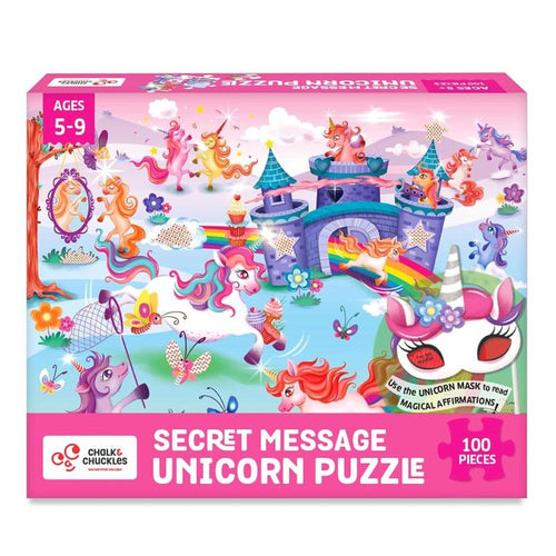 Chalk & Chuckles 100 Pieces Puzzle - Unicorn Secret Message (5-7 Years)