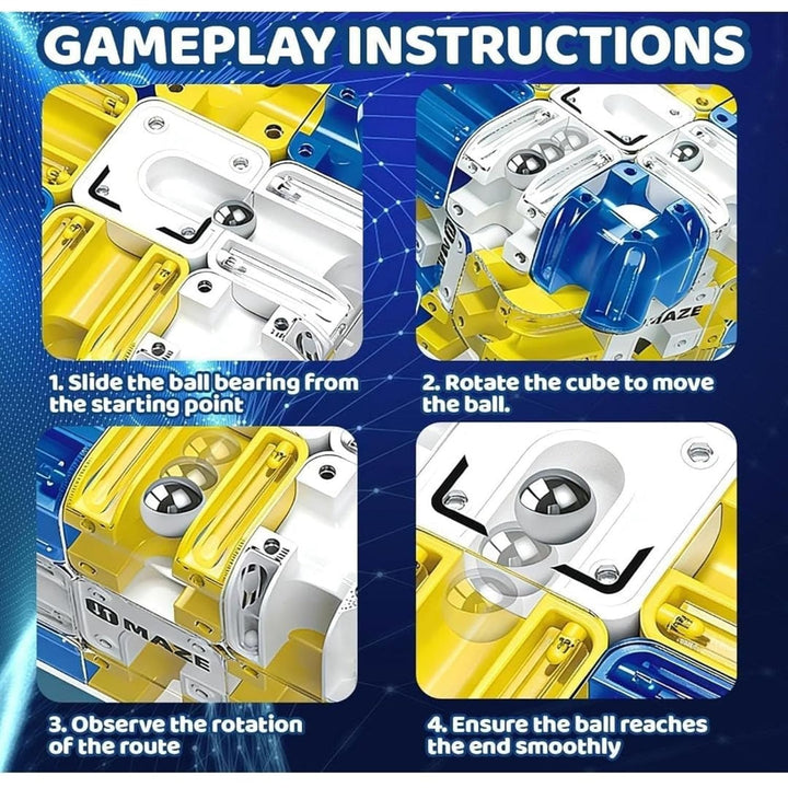 MUREN Rotating Magic Bean Cube | Puzzle Game - Blue