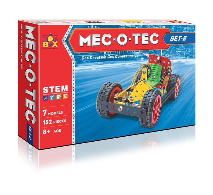 Toy Box by Ratna MEC-O-TEC Set 2 – Metal Construction Toy & Building Set | 152 Pieces | 7 Models