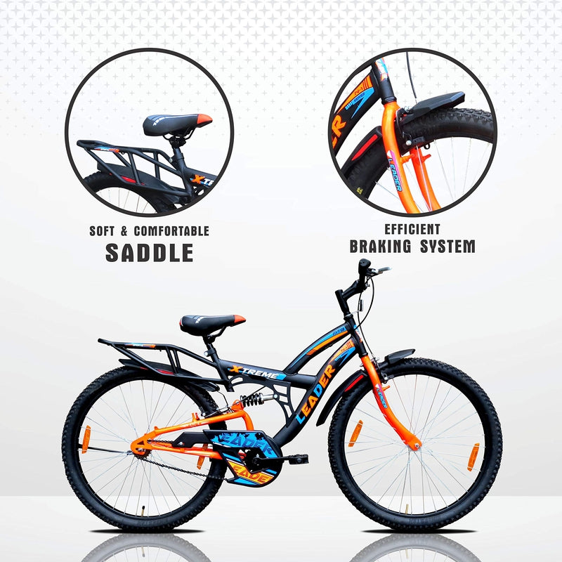 Xtreme 26T Rear Suspension Mountain Cycle (Black/Fluro Orange) | 12+ Years (COD Not Available)
