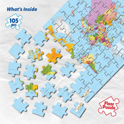 Original Funskool Play & Learn World Map 105 Pcs Puzzle