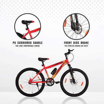 Sniper MTB 24T with Front Suspension and Disc Brake Mountain Cycle | 7-10 Years (COD Not Available)