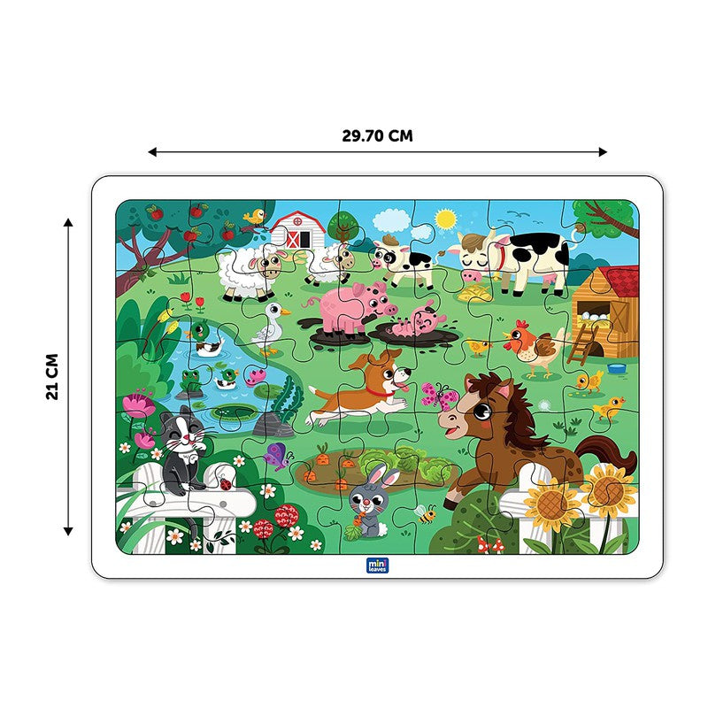 Farmyard Animals 35 pieces wooden Jigsaw Puzzles