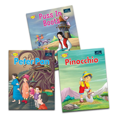 Fairy Tales for Kids (Set of 3) - Puss In Boots, Peter Pan & Pinocchio