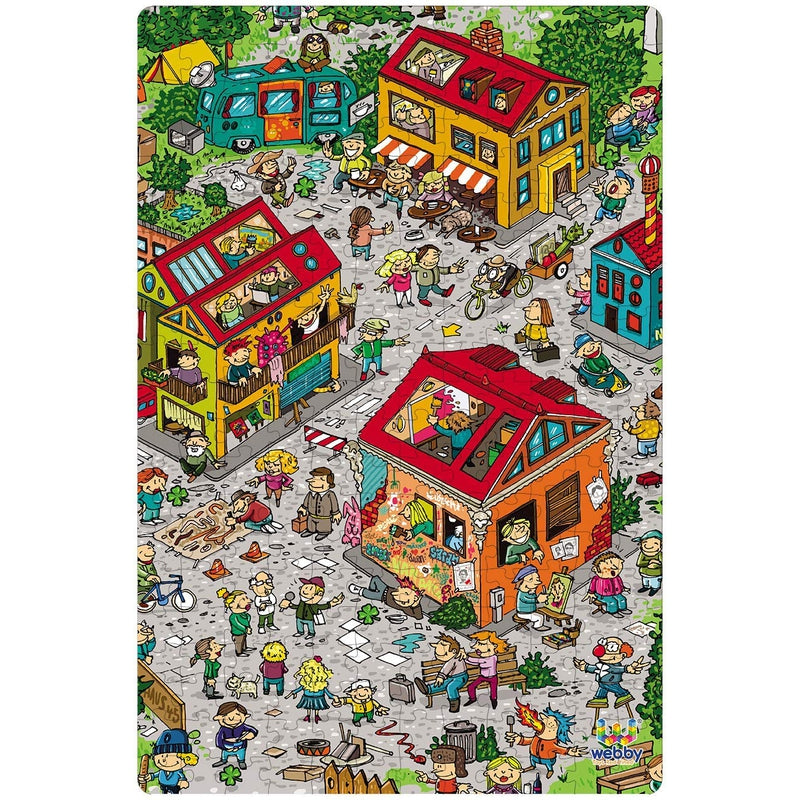 City Life Illustration Cardboard Jigsaw Puzzle - 252 pieces