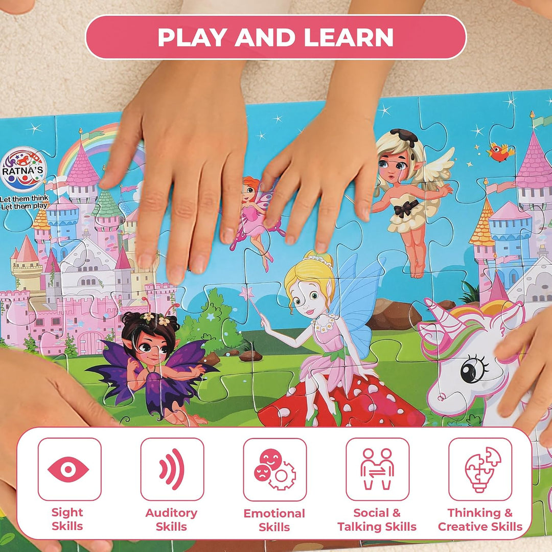 Ratna's 4 in 1 -Unicorn Kingdom Jigsaw Puzzle for Kids |A Perfect Puzzle for Little Hands