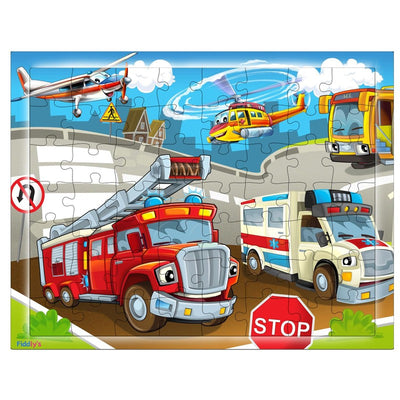 54 Pcs Wood Jigsaw Puzzle for Kids | Vehicle Construction