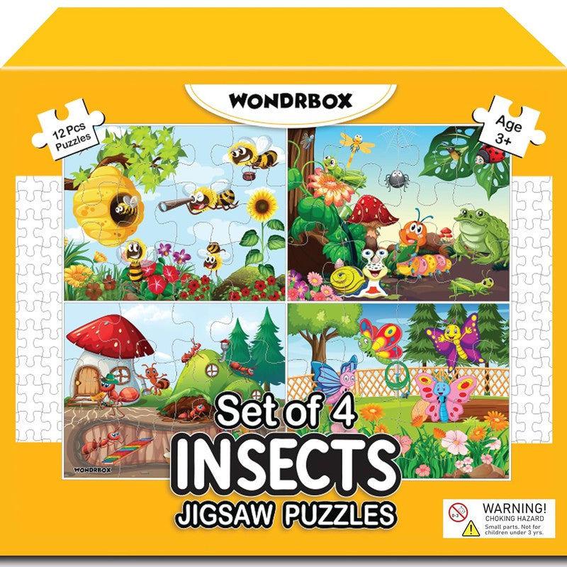 Insects Jigsaw Puzzle | Set of 4 Puzzles (Multicolour, Size: 10X8 inches)