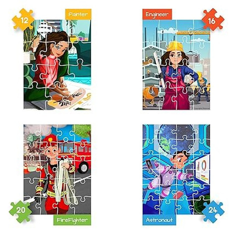 4 in 1 Jigsaw Puzzle with 144 Pieces - Pack of 2 (Set 1 and Set 2)