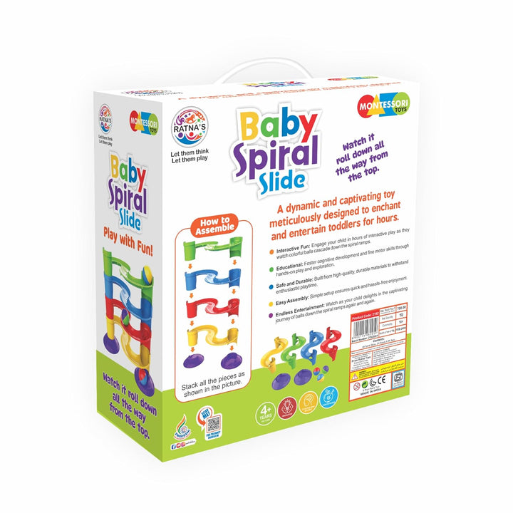 Ratnas Baby Spiral Slide – 4 | Level Ball Rolling Stacking Tower